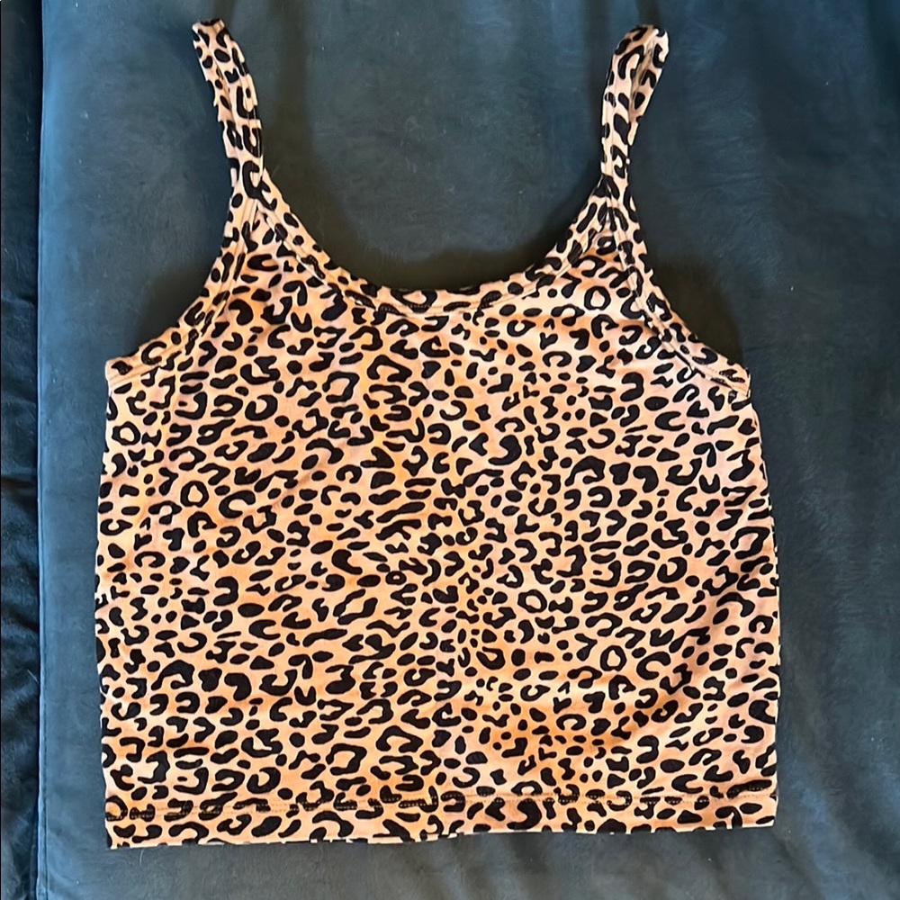 ARQ Leopard Print Women's Crop Tank Top Size Large